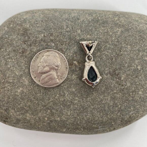 Monet Blue Topaz Hematite Dangle Drop Statement Earrings - Picture 12 of 12